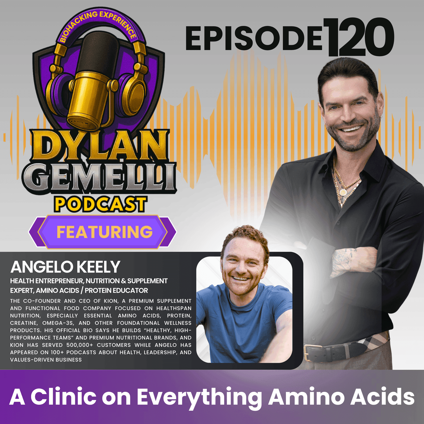 Episode #120 Featuring Angelo Keely!   The Amino Acids CLINIC you have been waiting for!!  The most detailed and intricate break down of essential amino acids to date!